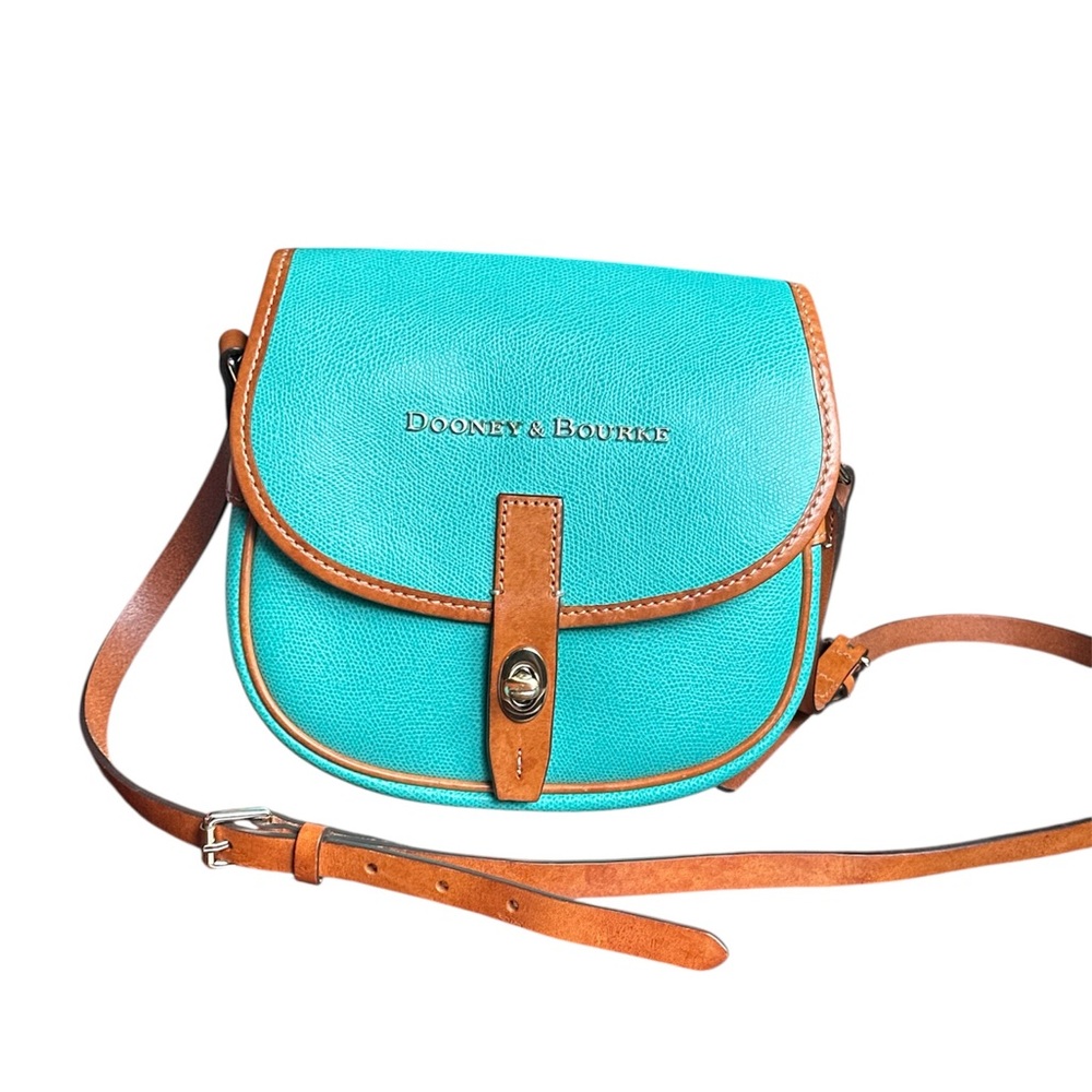 Dooney & Bourke Turquoise and Brown Crossbody Bag